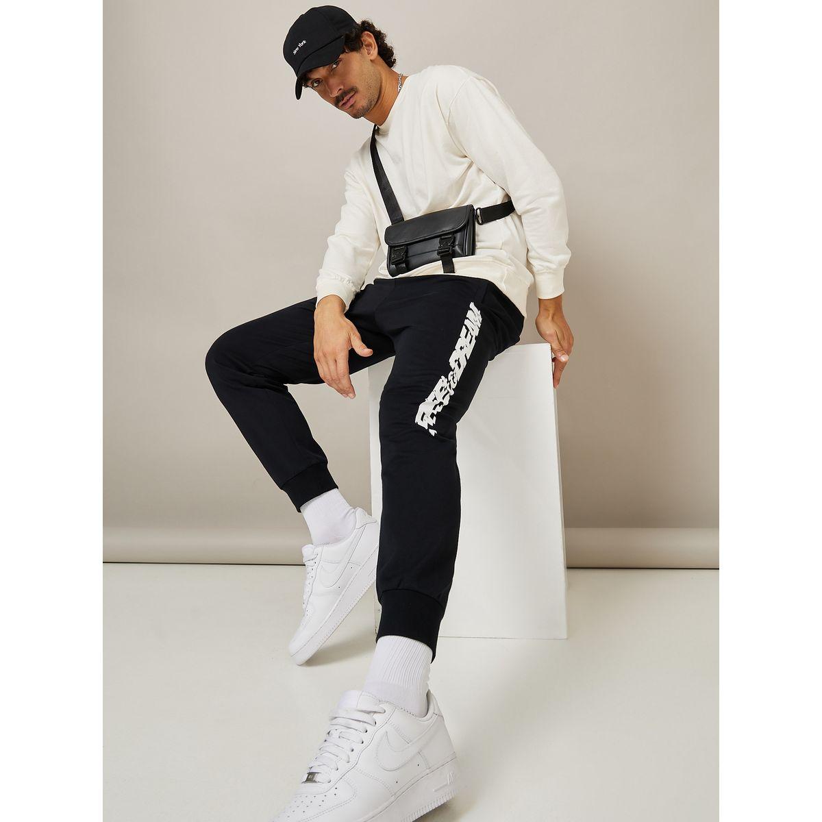 Anta Slogan Print Cuffed Jogger with Zipper Pockets-men-clothing-bottoms-joggers-image-1