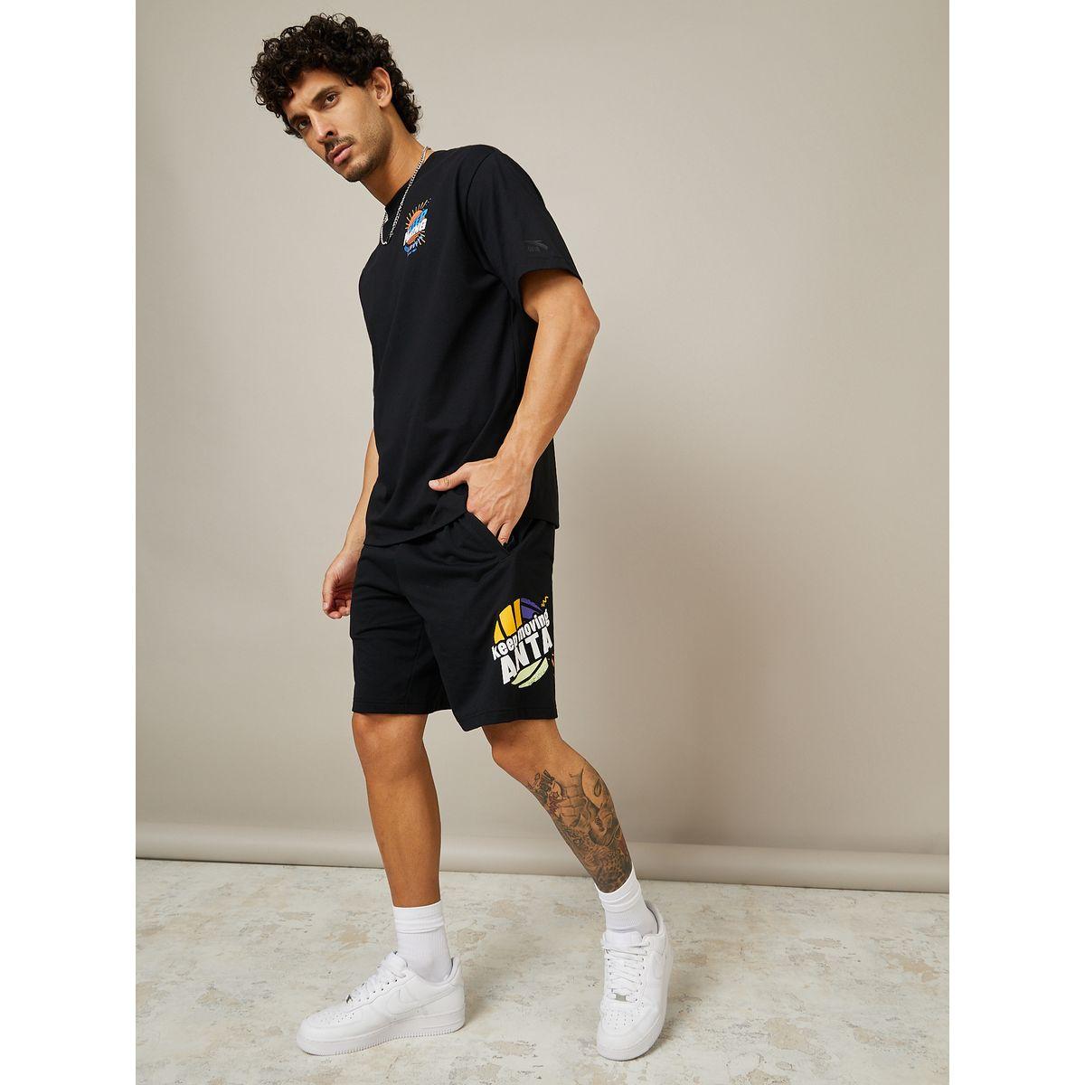 Anta Side Graphic Knit Shorts with Zipper Pockets-men-clothing-bottoms-shorts-image-2