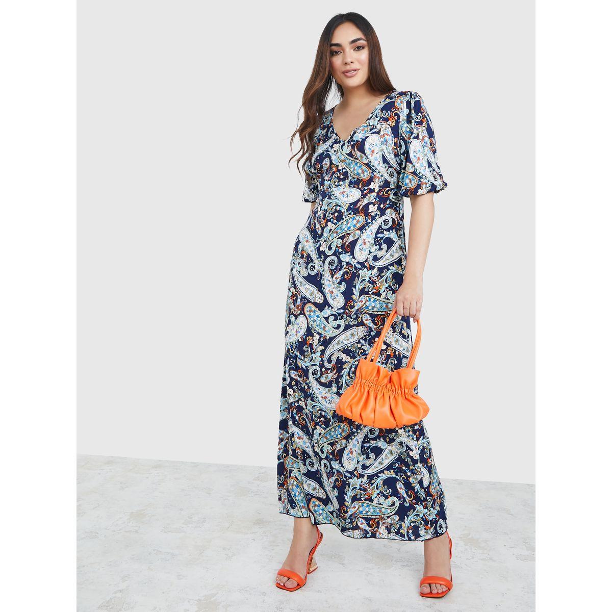فستان طويل مطبع بطبعة بيزلي-women-clothing-dresses-image-2