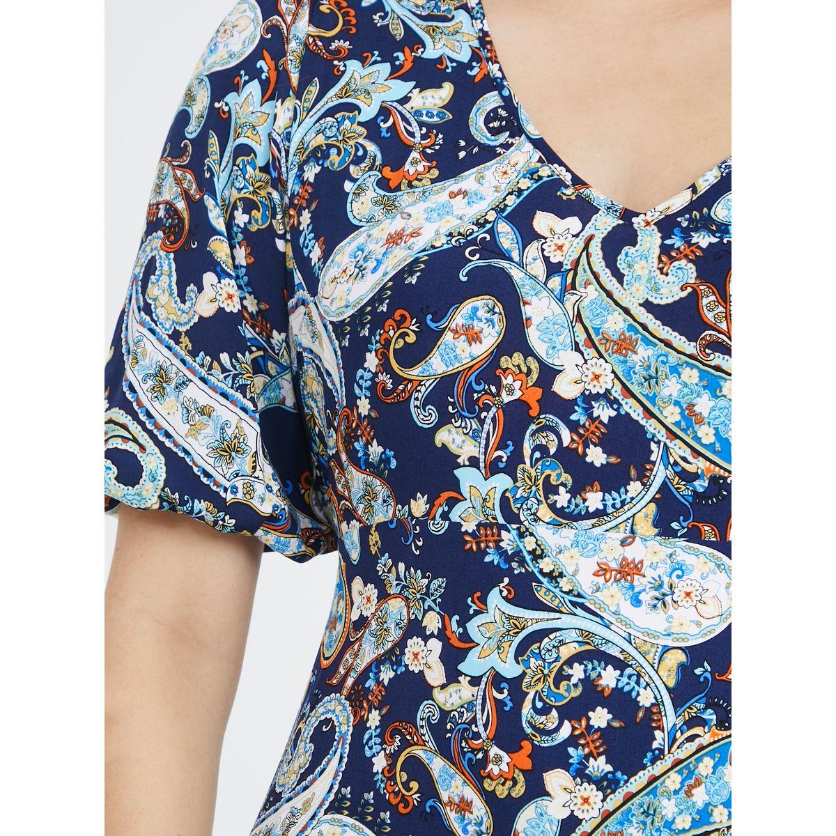 Styli Short Sleeves Paisley Print A-Line Maxi Dress-women-clothing-dresses-image-3
