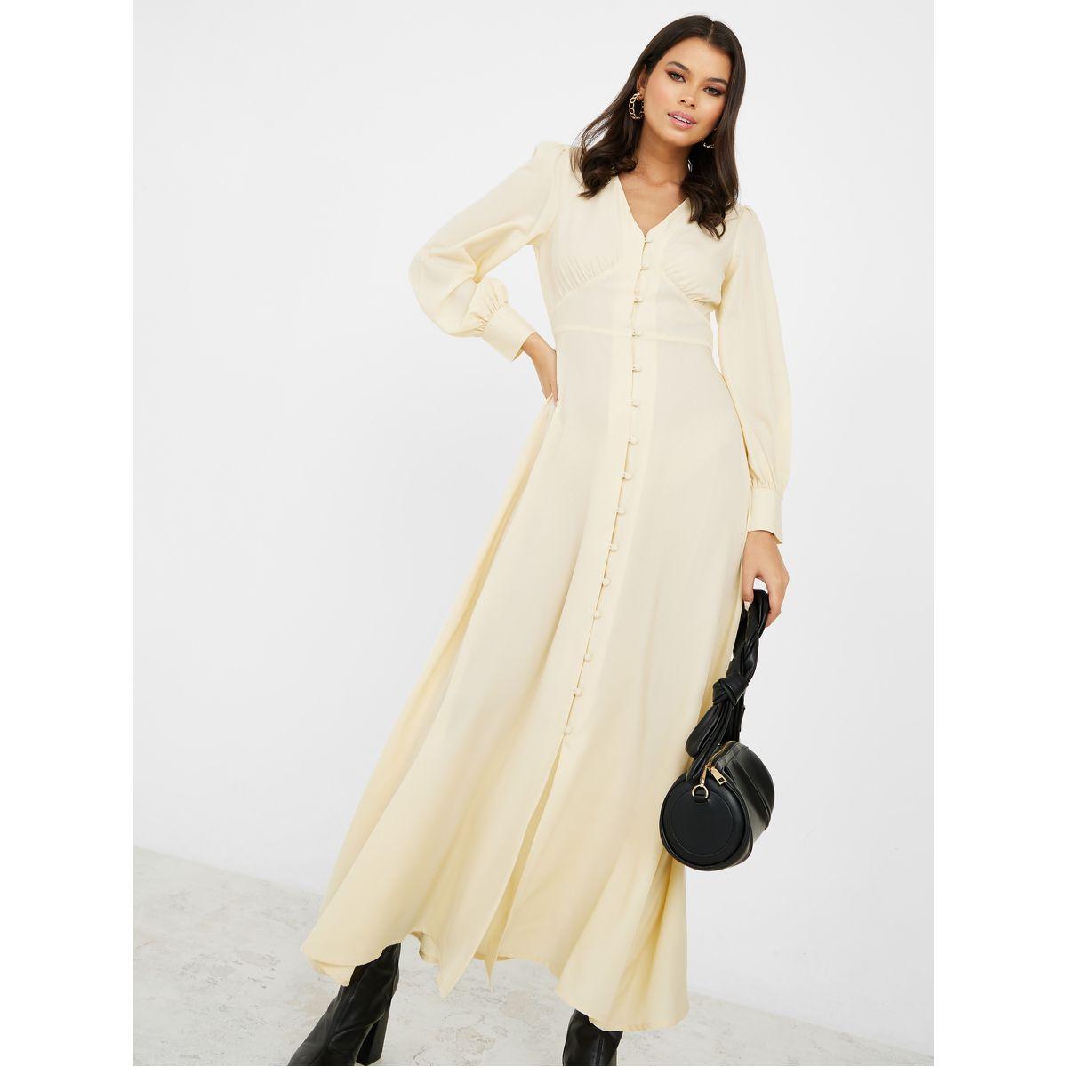 Styli Long Sleeves Button Detail A-Line Maxi Dress-women-clothing-dresses-image-1