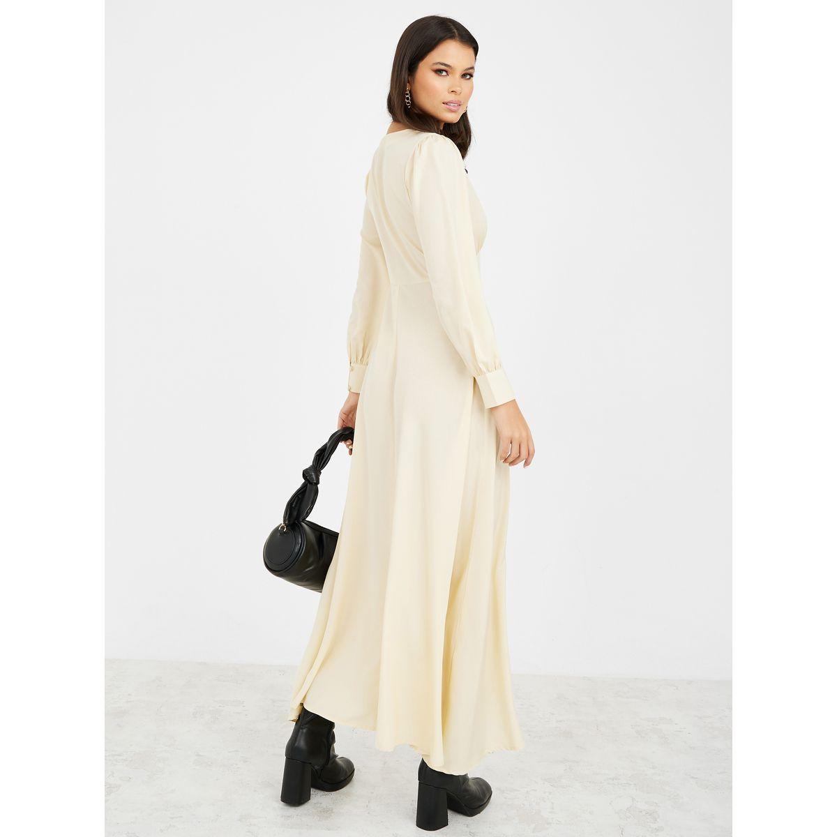 Styli Long Sleeves Button Detail A-Line Maxi Dress-women-clothing-dresses-image-4