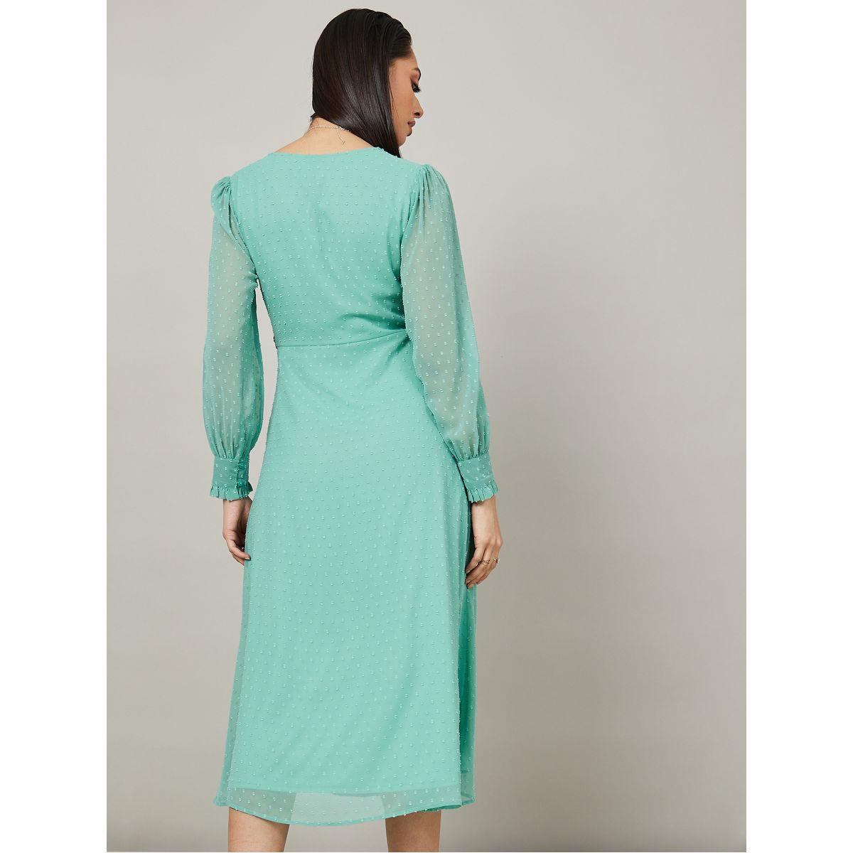 Styli Long Sleeves Dobby A-Line Midi Dress-women-clothing-dresses-image-4