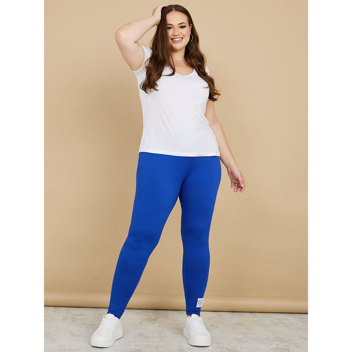 Styli Plus Badge Detail Elastic Waistband Knit Leggings-women-clothing-bottoms-leggings-image-1