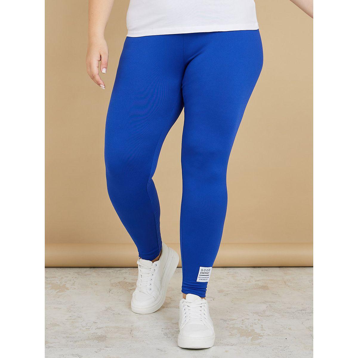 Styli Plus Badge Detail Elastic Waistband Knit Leggings-women-clothing-bottoms-leggings-image-2