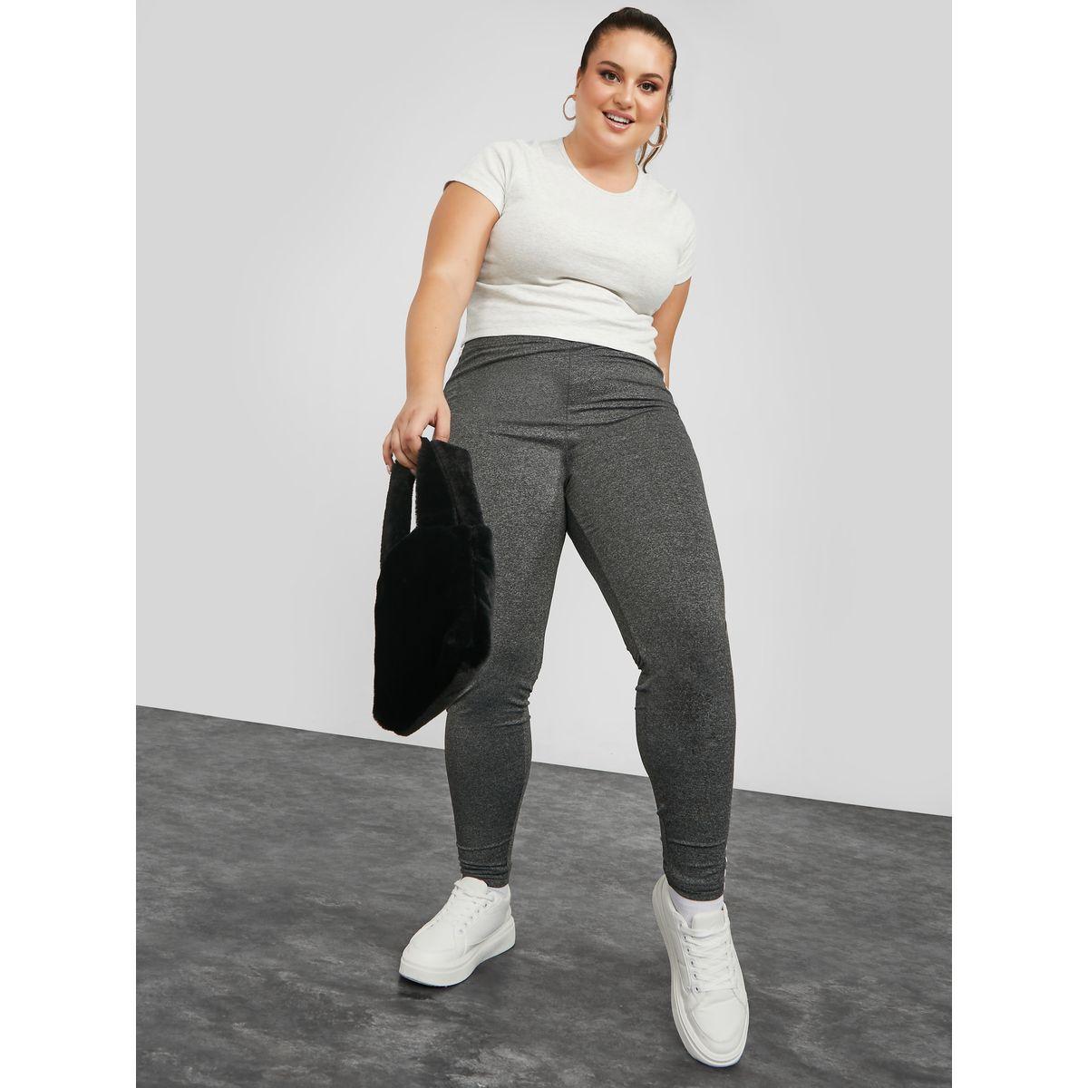 Styli Plus Elastic Waistband Side Stripe Leggings-women-clothing-bottoms-leggings-image-2