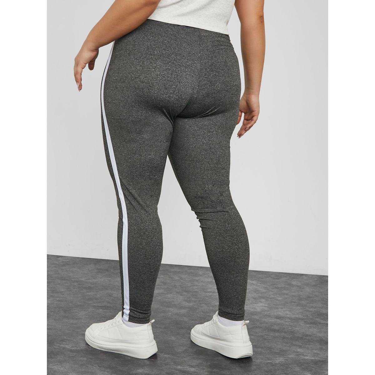 Styli Plus Elastic Waistband Side Stripe Leggings-women-clothing-bottoms-leggings-image-4