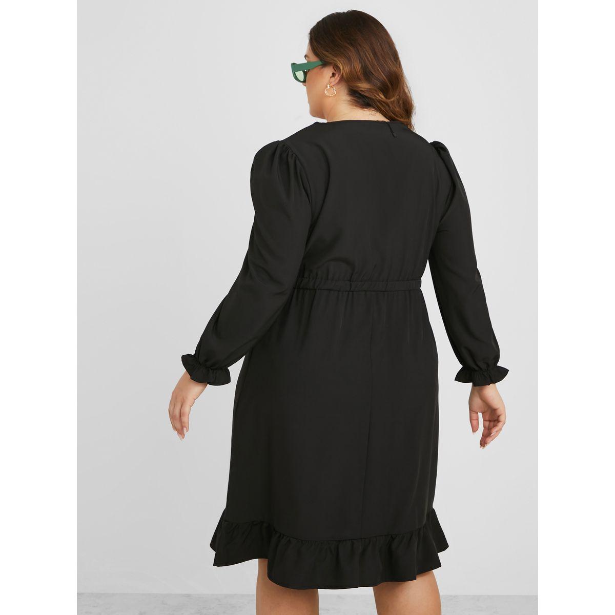 فستان بطول الركبة مع اكمام بكشكش-women-clothing-dresses-image-4
