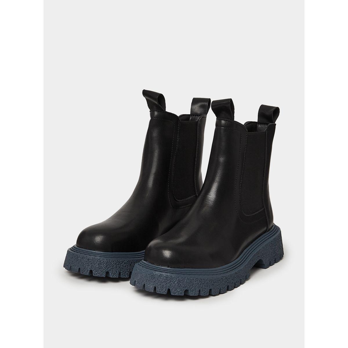 Styli Colorblock Detail Chunky Outsole Chelsea Boots-women-shoes-boots-image-3