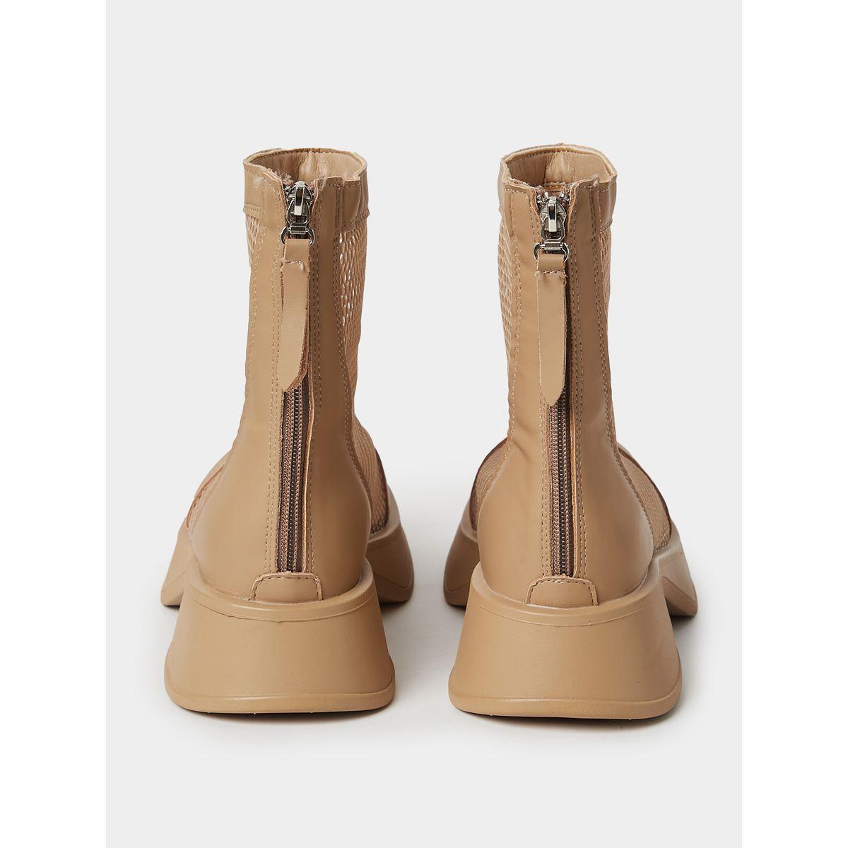 Styli Mesh Detail Mid Ankle Chelsea Boots-women-shoes-boots-image-5