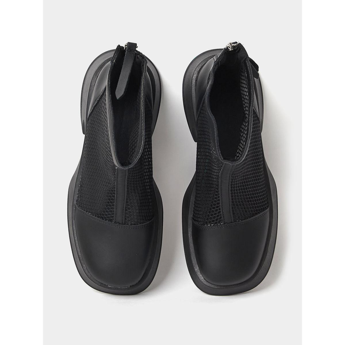 Styli Mesh Detail Mid Ankle Chelsea Boots-women-shoes-boots-image-6