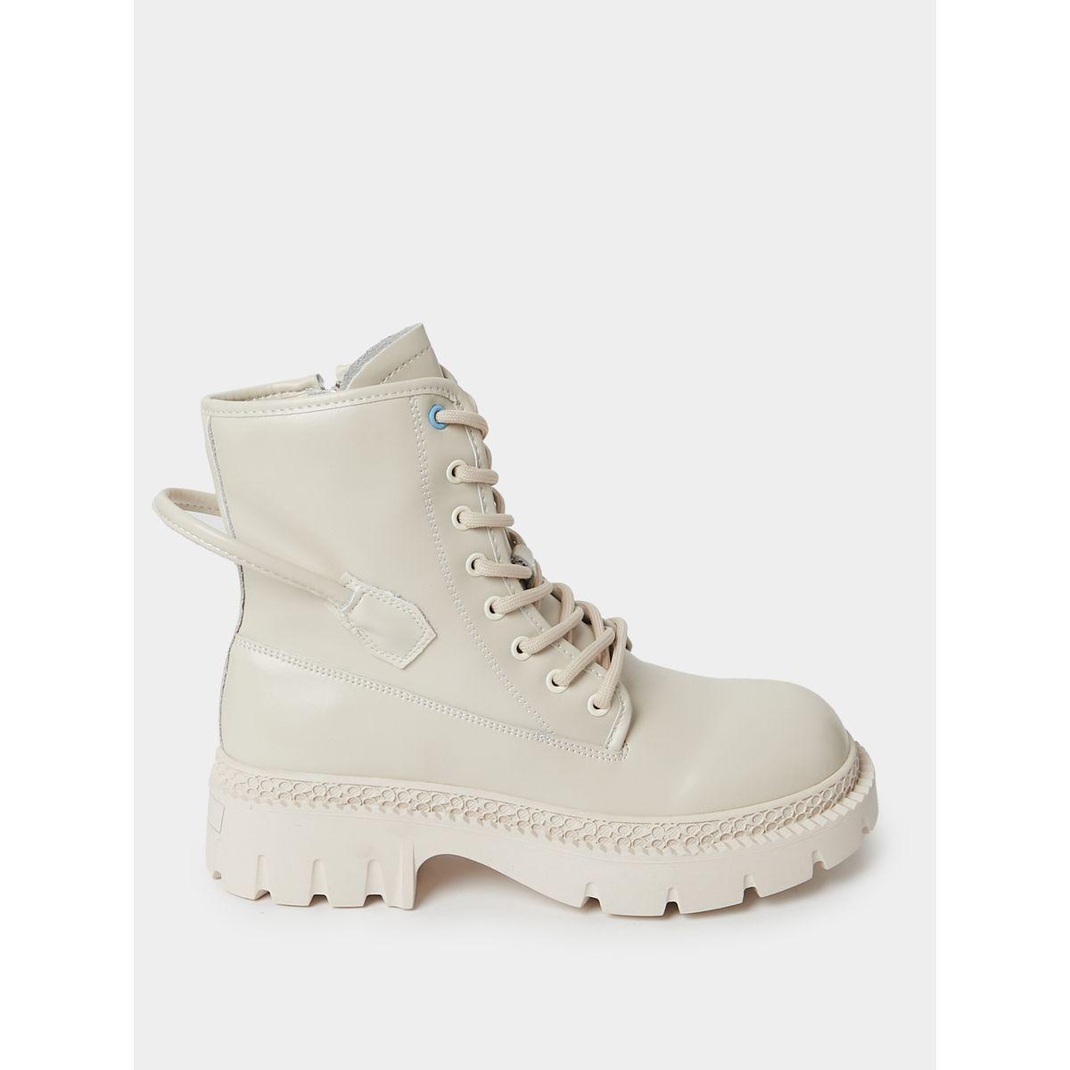 Styli Chunky Outsole Mid Ankle Combat Boots-women-shoes-boots-image-1