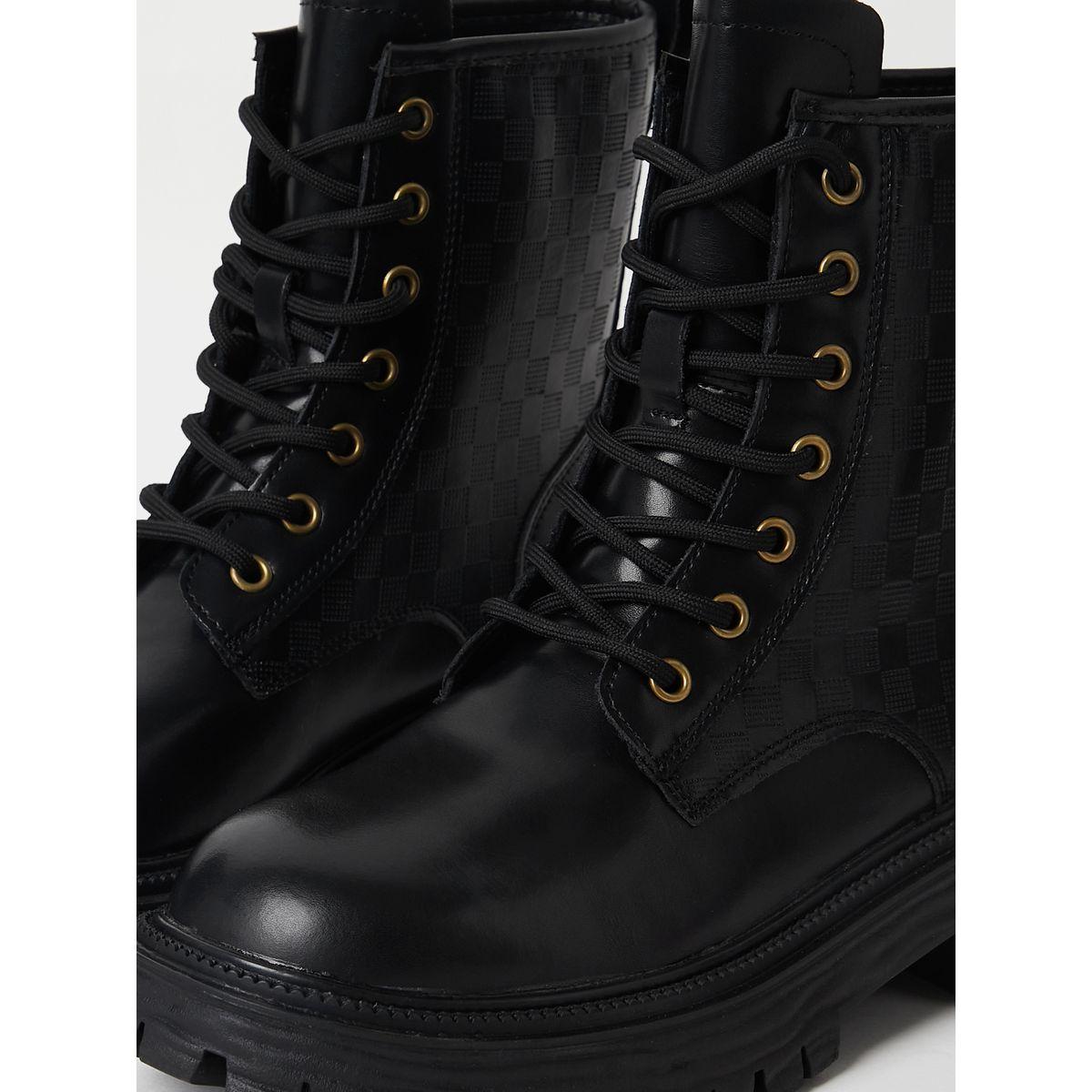 Styli Chunky Outsole Mid Ankle Combat Boots-women-shoes-boots-image-5