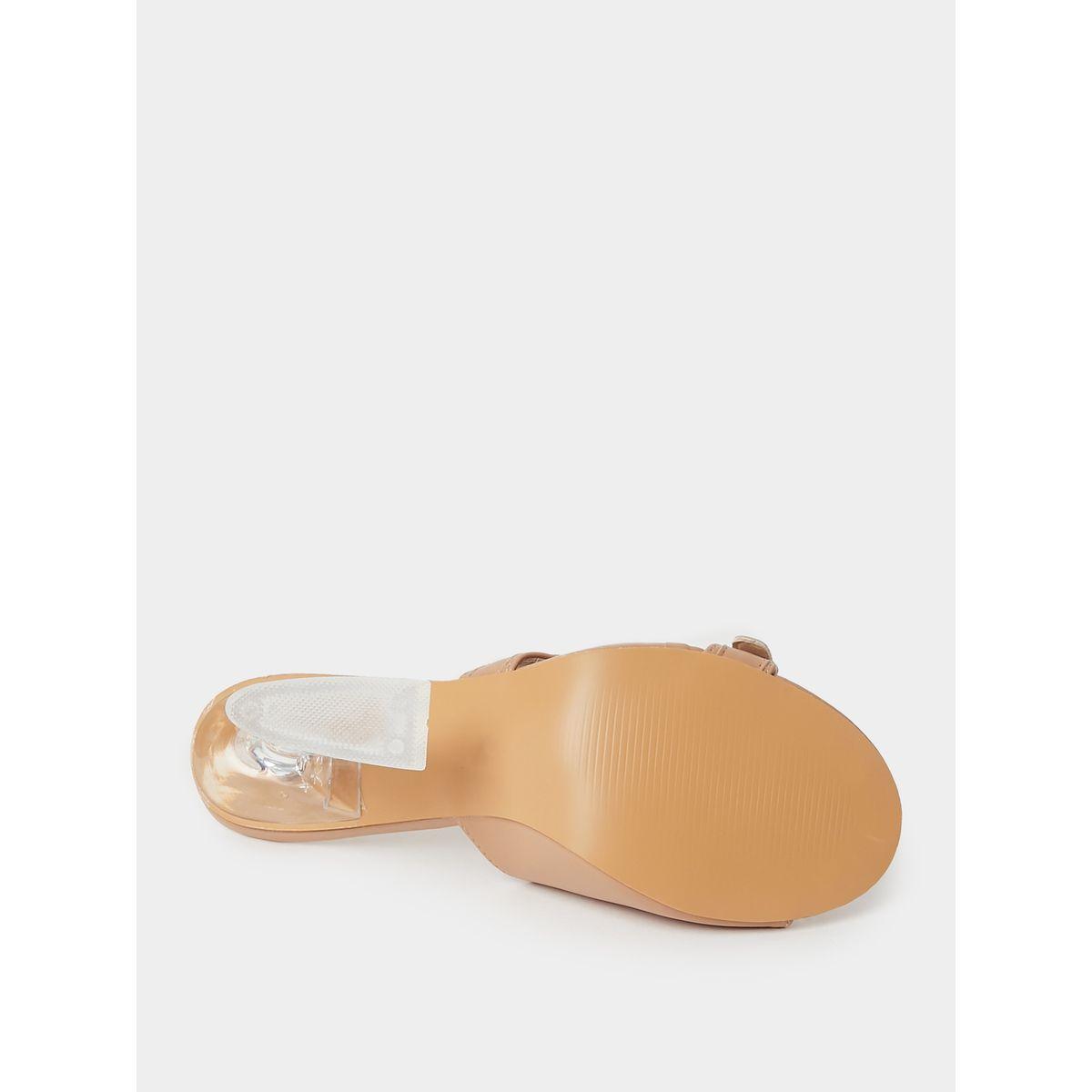 Styli Buckle Strap Detail Acrylic Heel Sandals-women-shoes-heels-image-7