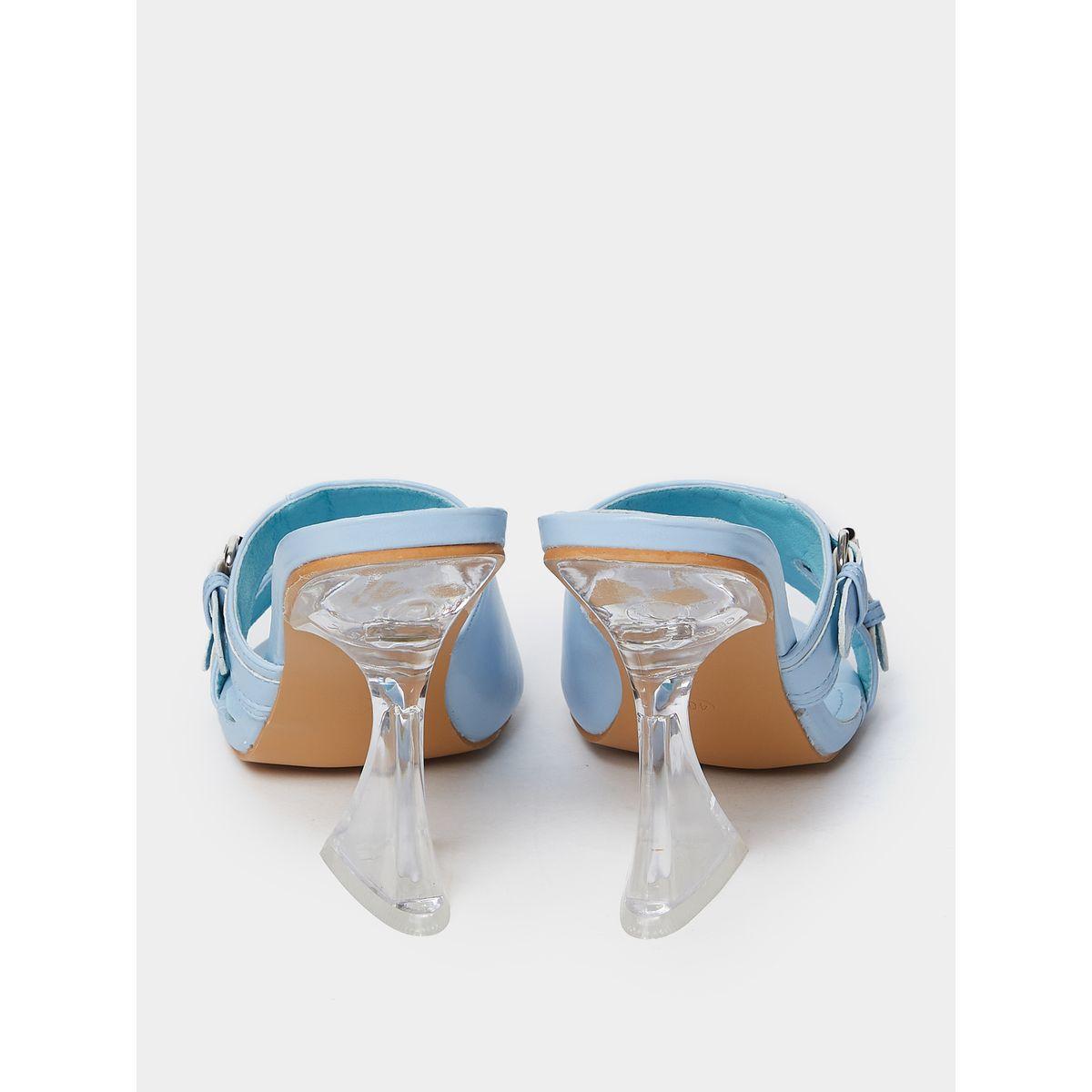 Styli Buckle Strap Detail Acrylic Heel Sandals-women-shoes-heels-image-4