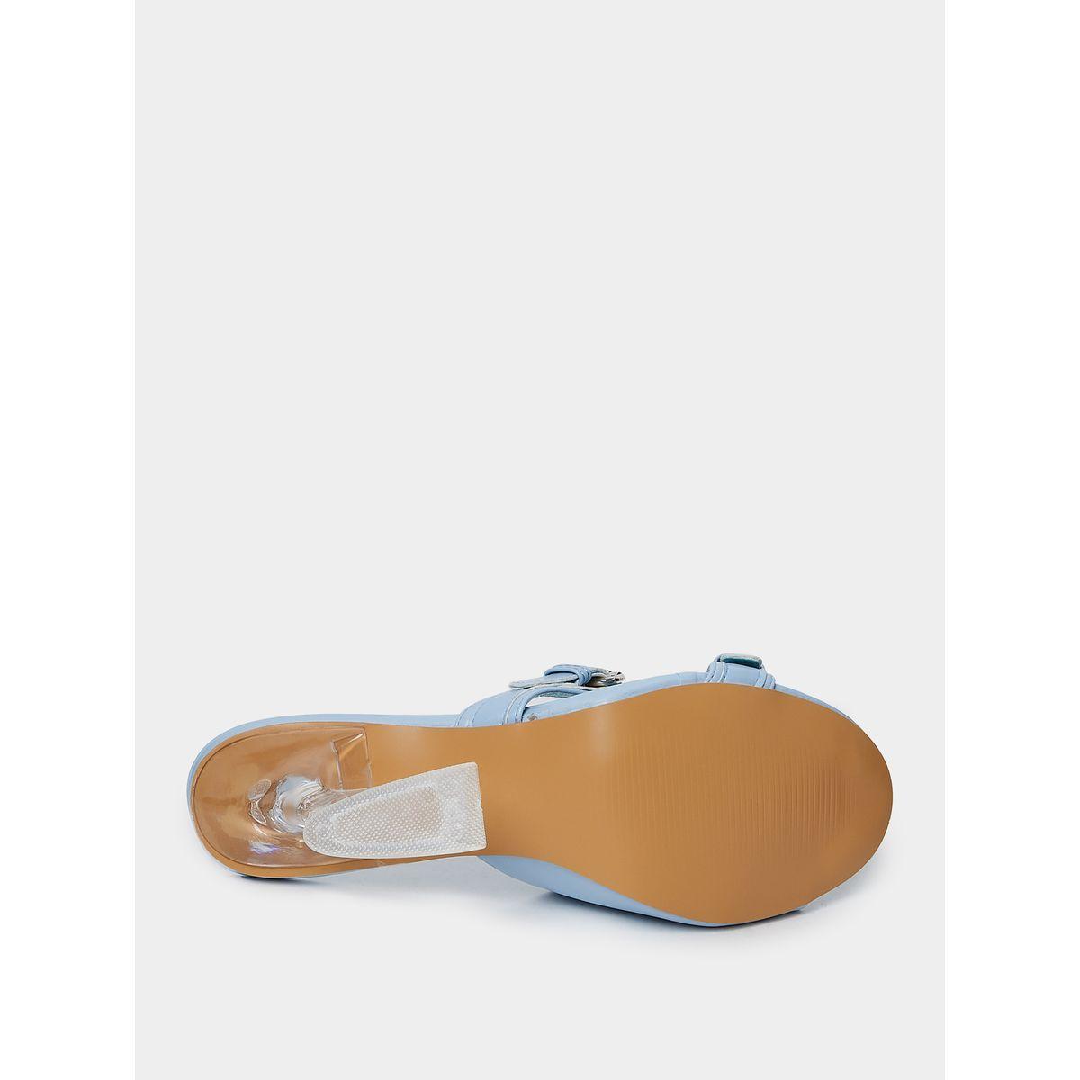Styli Buckle Strap Detail Acrylic Heel Sandals-women-shoes-heels-image-7