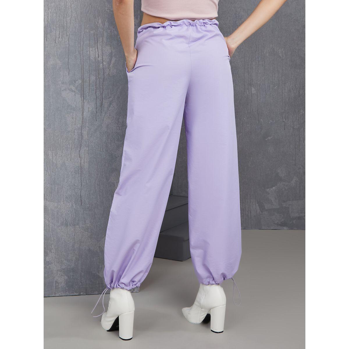 Styli Drawcord Waistband and Hem Detail Loose Fit Parachute Pants-women-clothing-bottoms-trousers-image-5