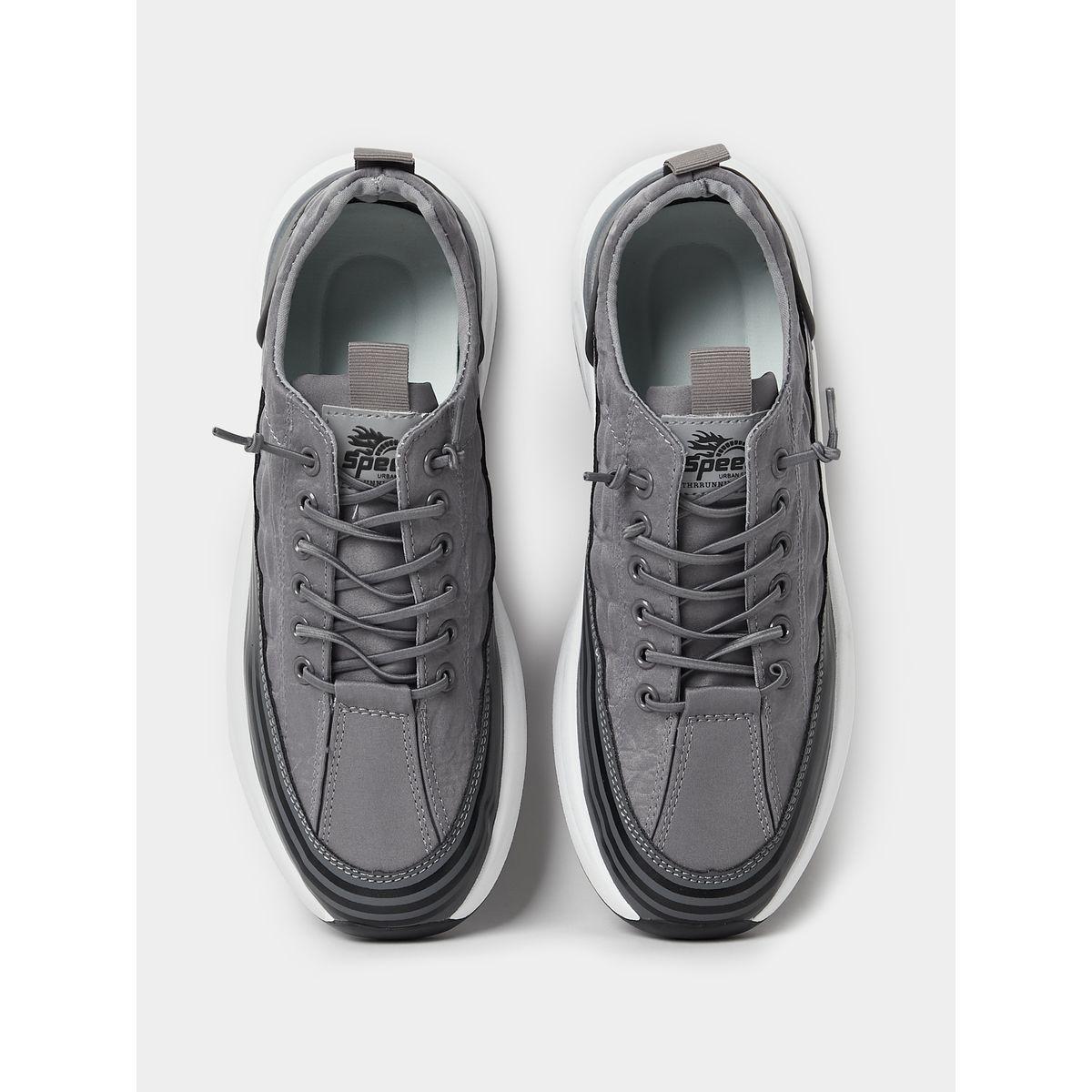 Styli Contrast Sole Textured Lace Up Sneakers-men-shoes-sneakers-image-5