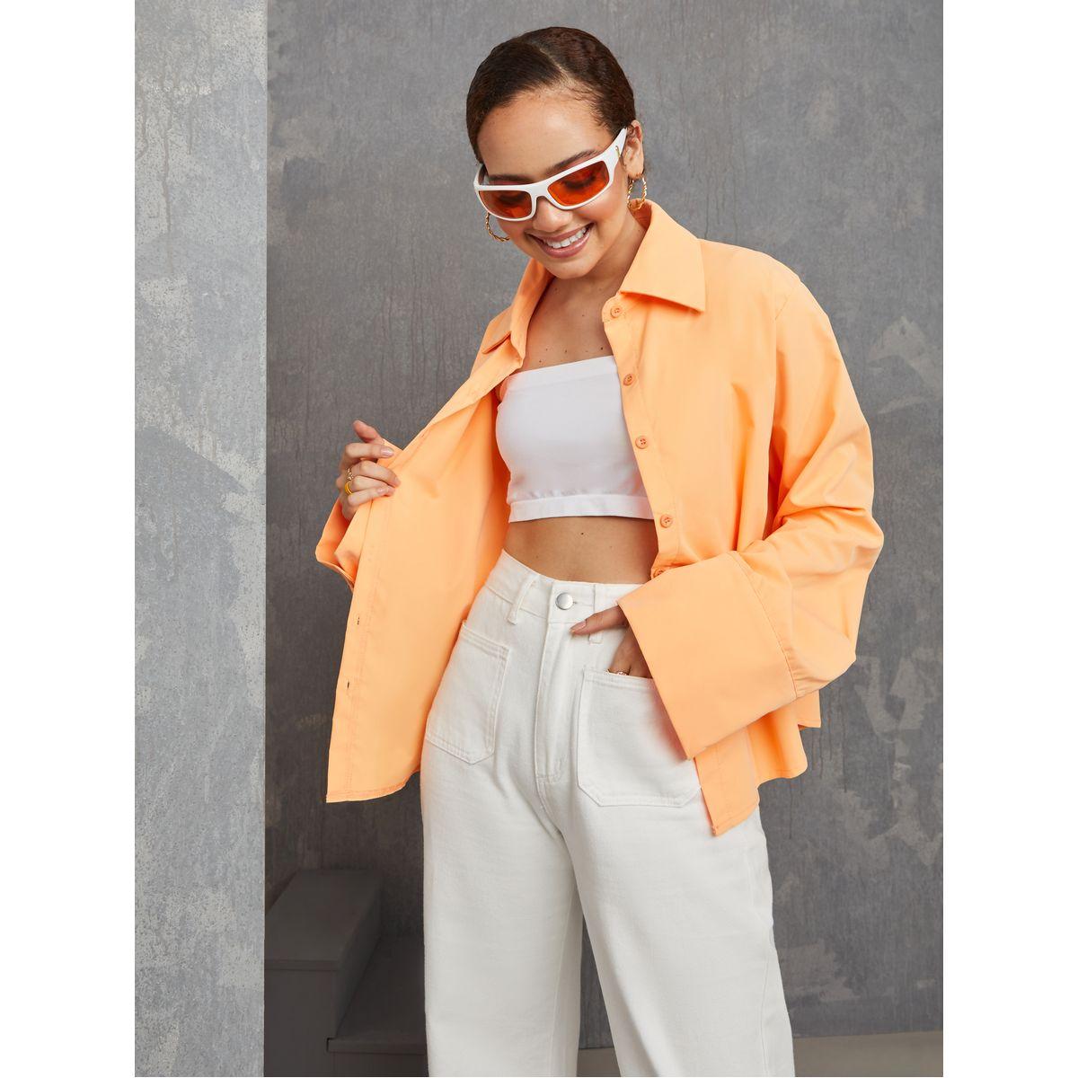 Styli Cuff Long Sleeves Oversized Button Through Shirt-women-clothing-shirtsandblouses-shirts-image-1