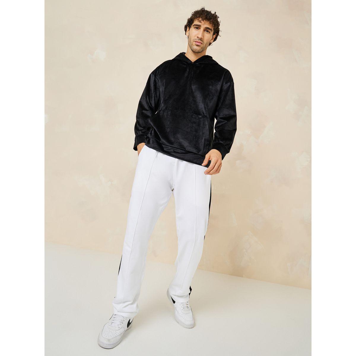 Styli Boxy Fit Velour Hoodie with Kangaroo Pocket-men-winterwear-hoodiesandsweatshirts-image-2