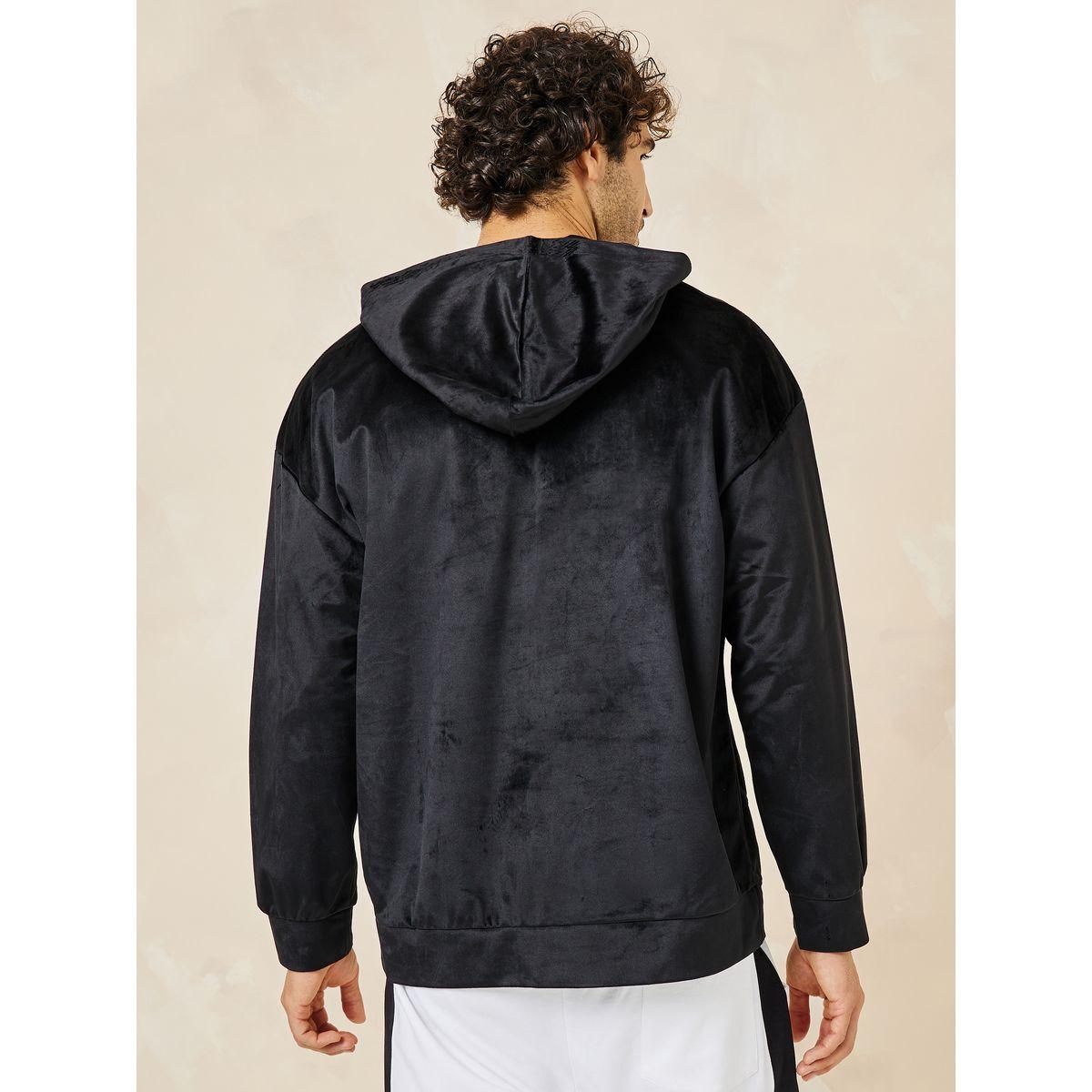 Styli Boxy Fit Velour Hoodie with Kangaroo Pocket-men-winterwear-hoodiesandsweatshirts-image-4