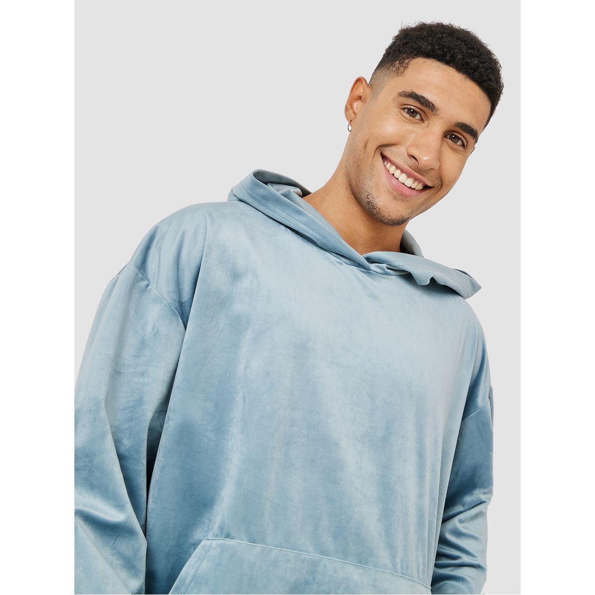 Styli Boxy Fit Velour Hoodie with Kangaroo Pocket-men-winterwear-hoodiesandsweatshirts-image-1