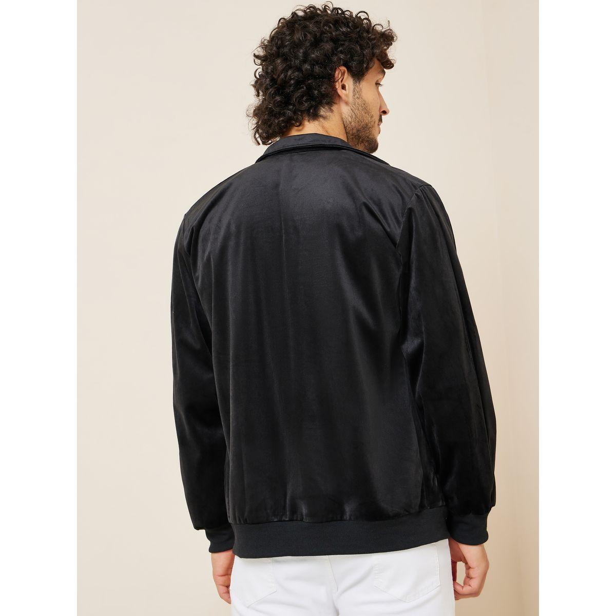 Styli Funnel Collar Regular Fit Velour Jacket-men-clothing-jacketsandblazers-jackets-image-5