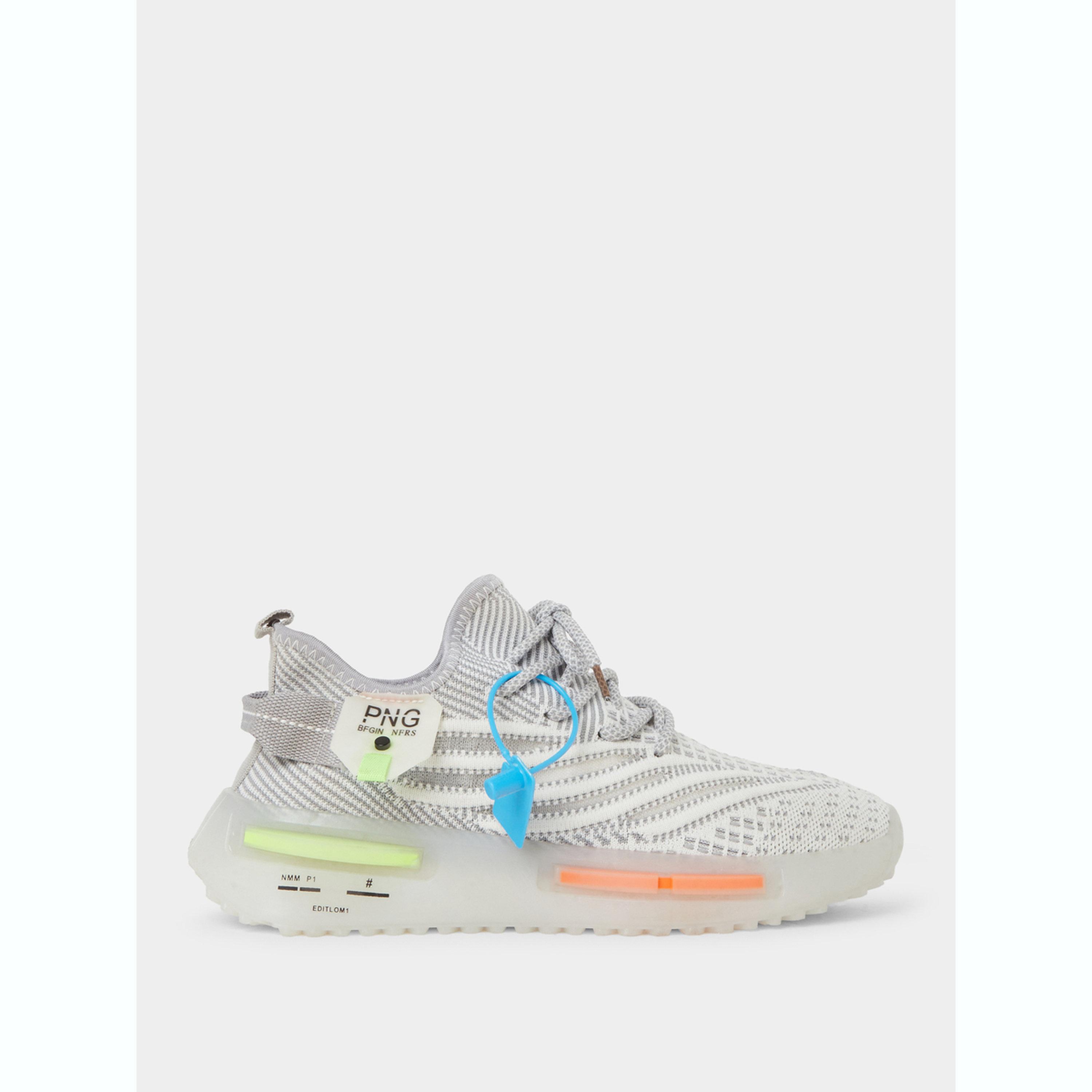 Styli Textured Knit Lace Up Pull On Sneakers-men-shoes-sneakers-image-2