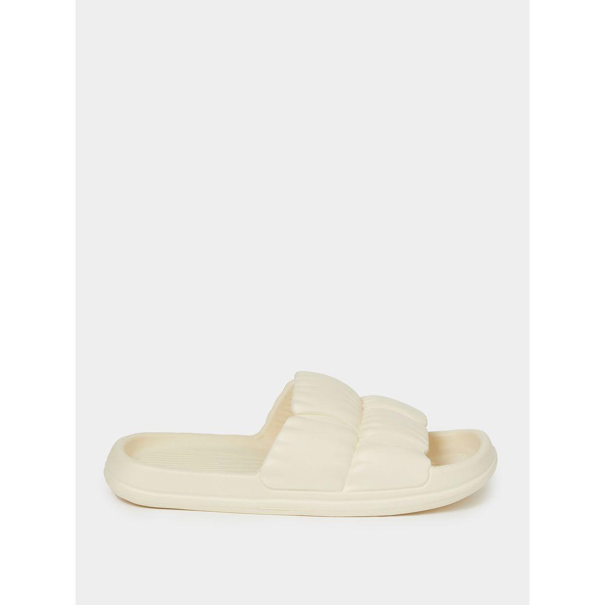 Styli Ruched Detail Single Band Sporty Slides-women-shoes-flipflopsandslides-image-1