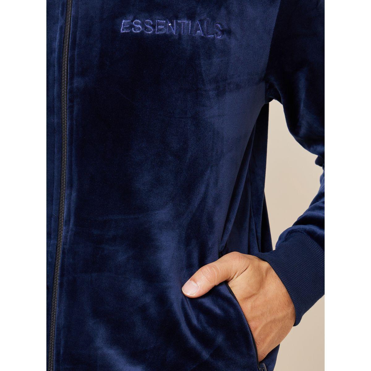 Styli Baseball Collar Velour Bomber Jacket with Embroidered Detail-men-clothing-jacketsandblazers-jackets-image-4