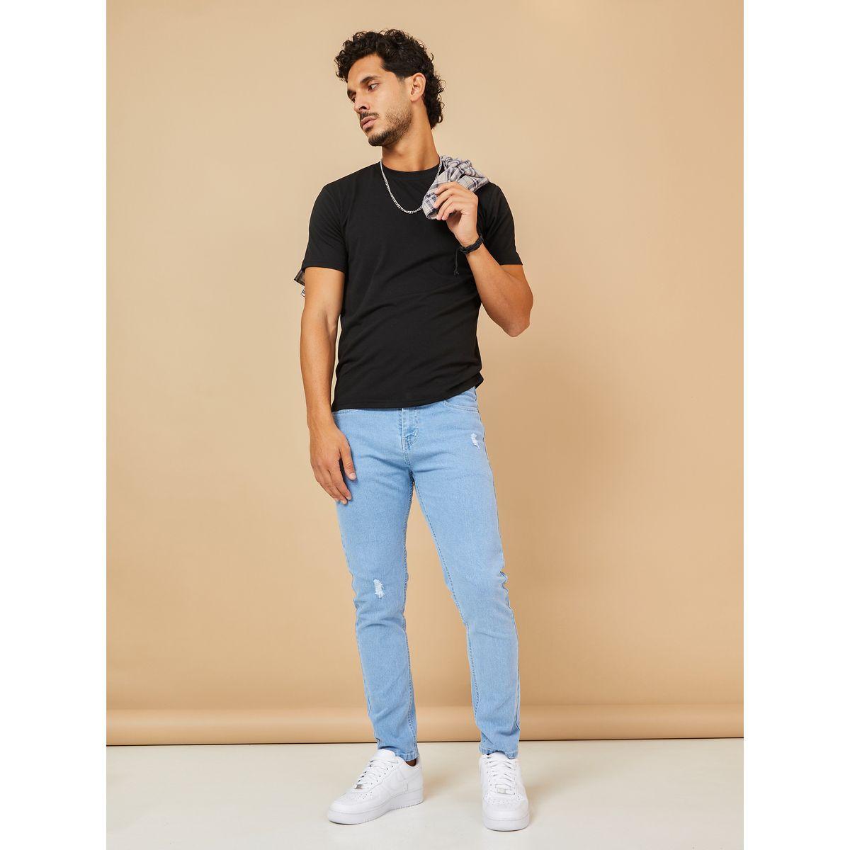 Styli Light Distress Cropped Skinny Fit Jeans-men-clothing-bottoms-jeans-image-2
