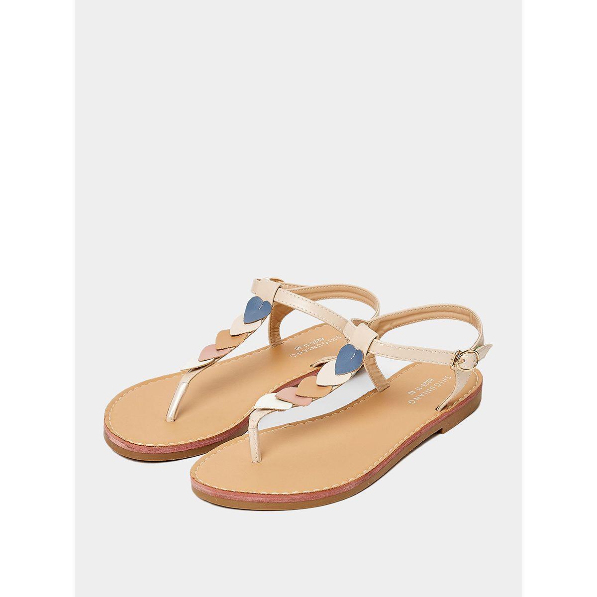 Styli Heart Detail T-Strap Flat Sandals-women-shoes-sandals-flats-image-3