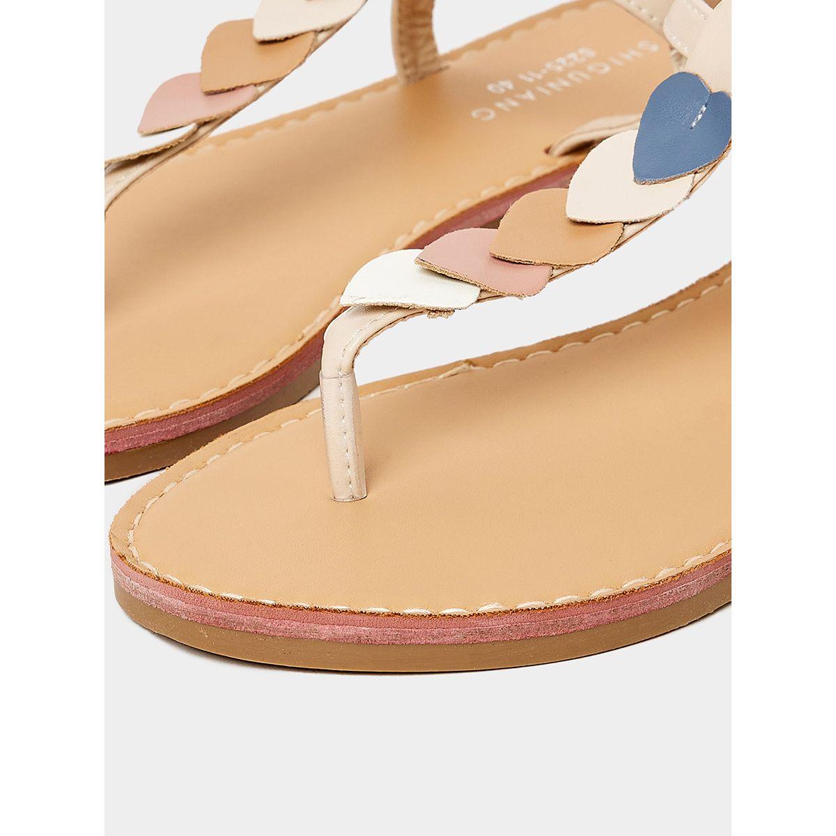 Styli Heart Detail T-Strap Flat Sandals-women-shoes-sandals-flats-image-5