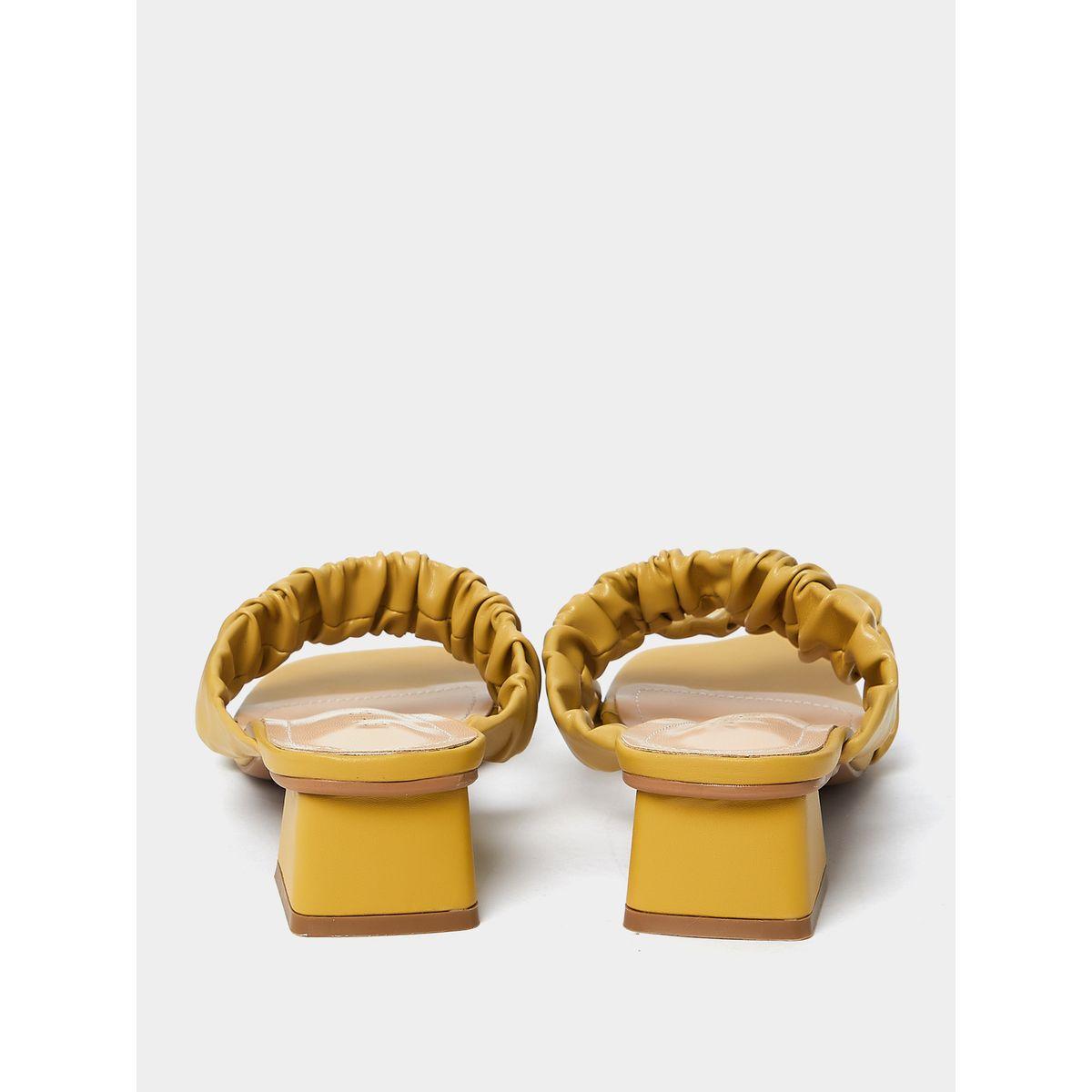 Styli Ruched Upper Low Heel Sandals-women-shoes-heels-image-4
