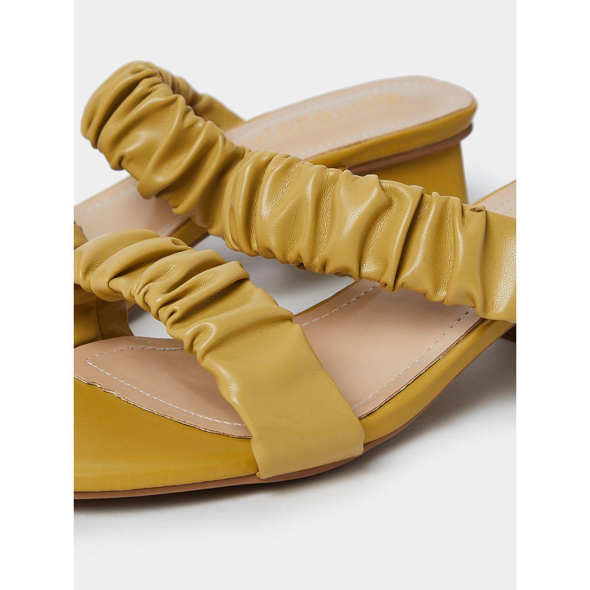 Styli Ruched Upper Low Heel Sandals-women-shoes-heels-image-5