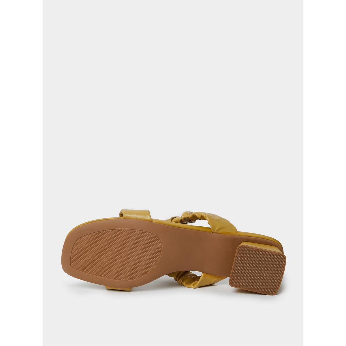 Styli Ruched Upper Low Heel Sandals-women-shoes-heels-image-7