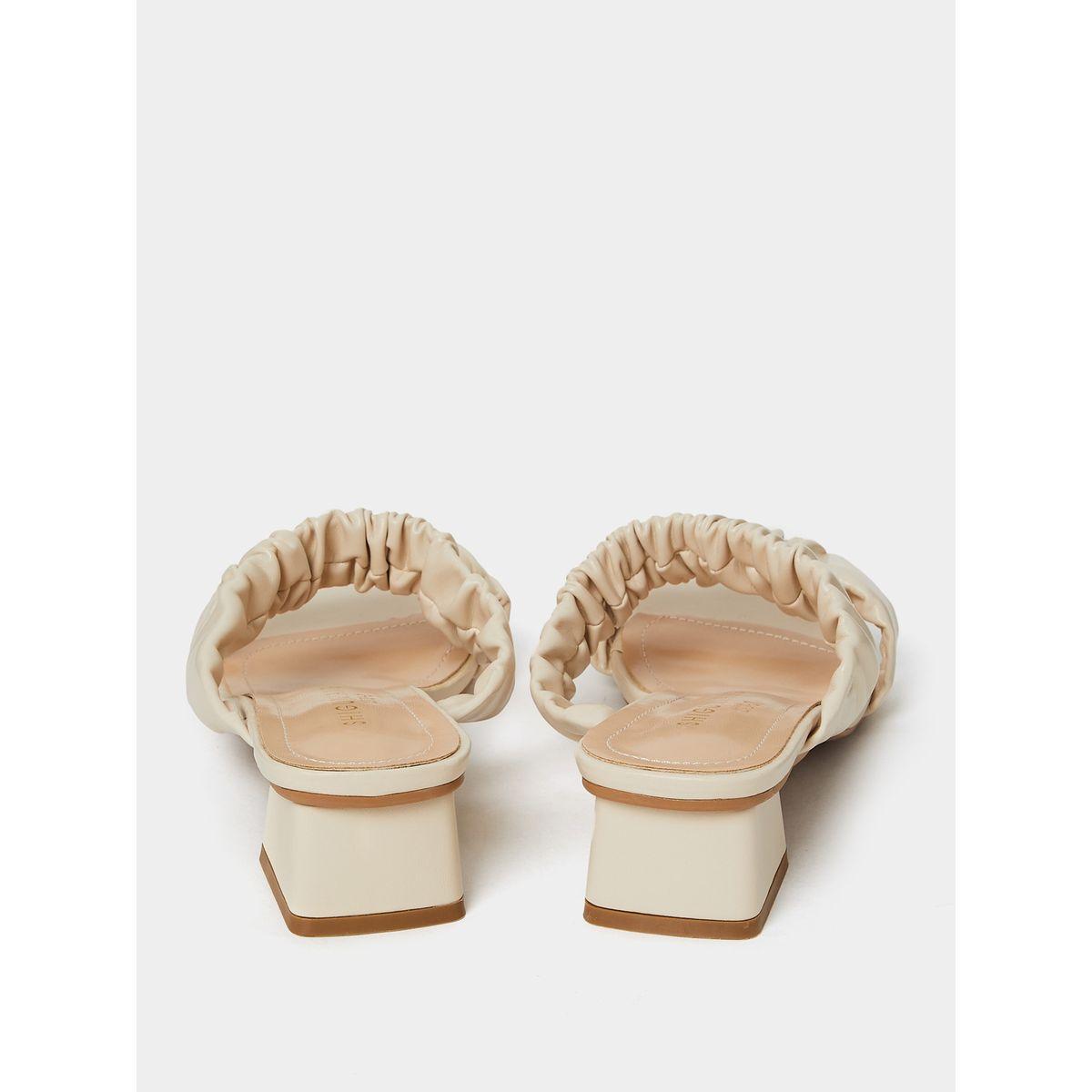 Styli Ruched Upper Low Heel Sandals-women-shoes-heels-image-4