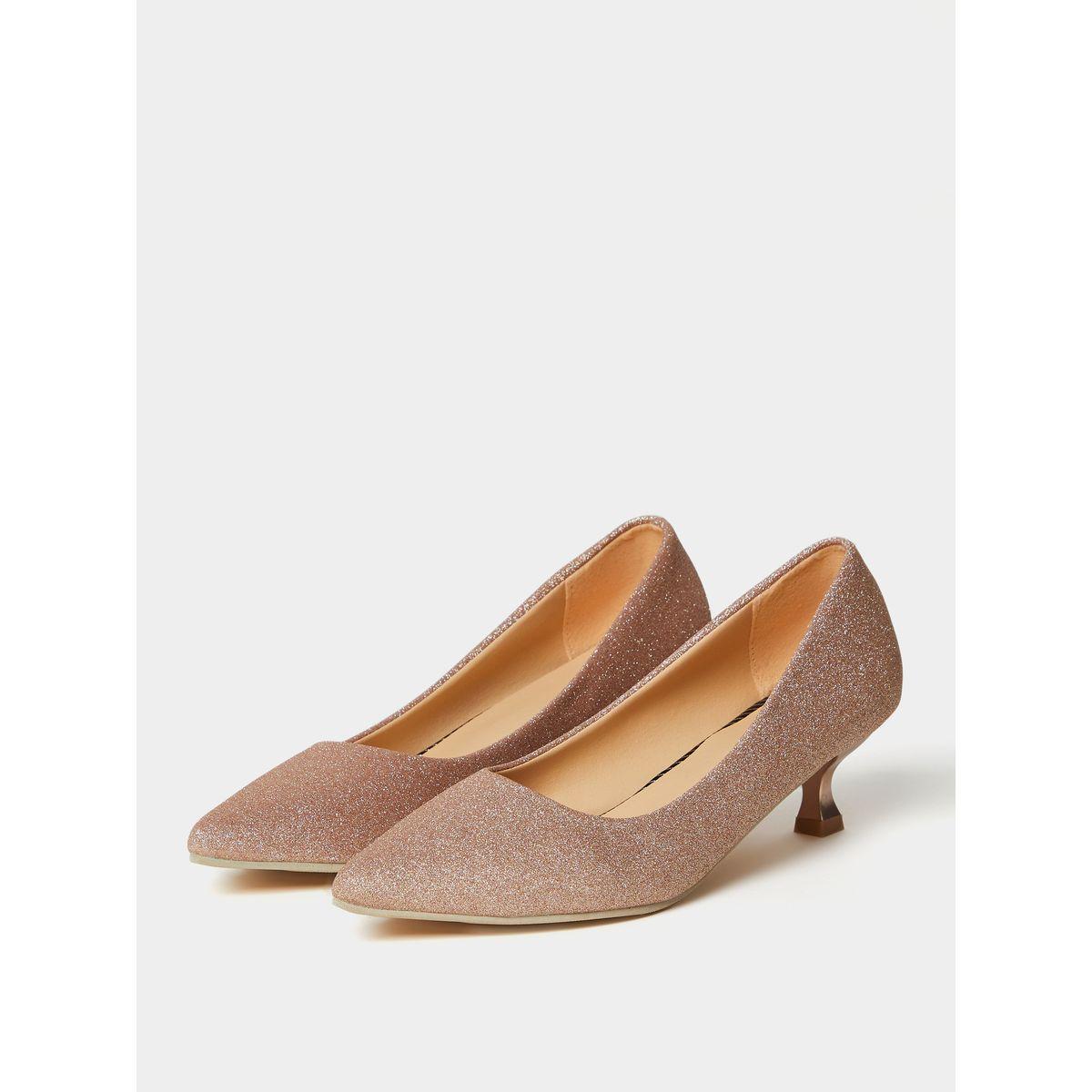 Styli Glitter Look Low Heel Occasion Pumps-women-shoes-heels-image-3