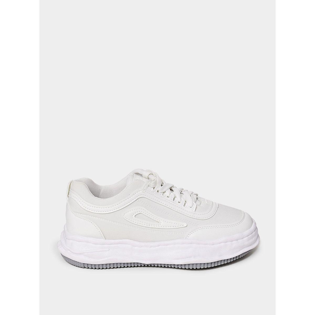 Styli Lace Up Textured Plimsoll Sneakers-women-shoes-sneakers-image-1