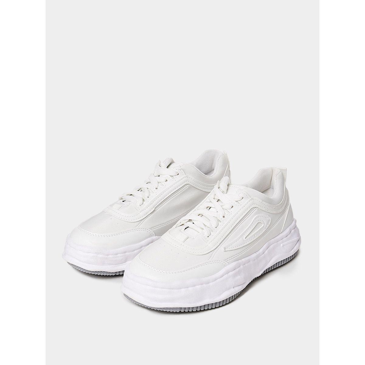 Styli Lace Up Textured Plimsoll Sneakers-women-shoes-sneakers-image-3
