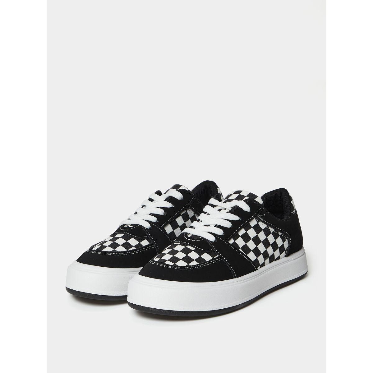 Styli Checkerboard Detail Platform Sneakers-women-shoes-sneakers-image-3