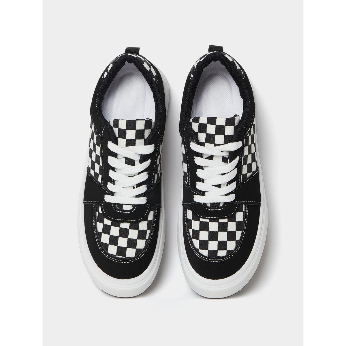 Styli Checkerboard Detail Platform Sneakers-women-shoes-sneakers-image-6
