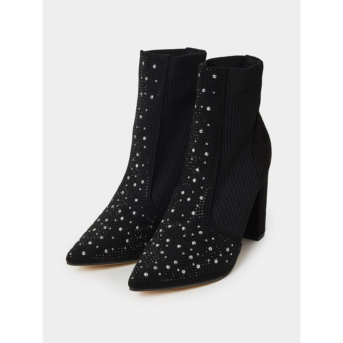 Styli Embellished Upper Sock-Fit Ankle Boots-women-shoes-boots-image-3