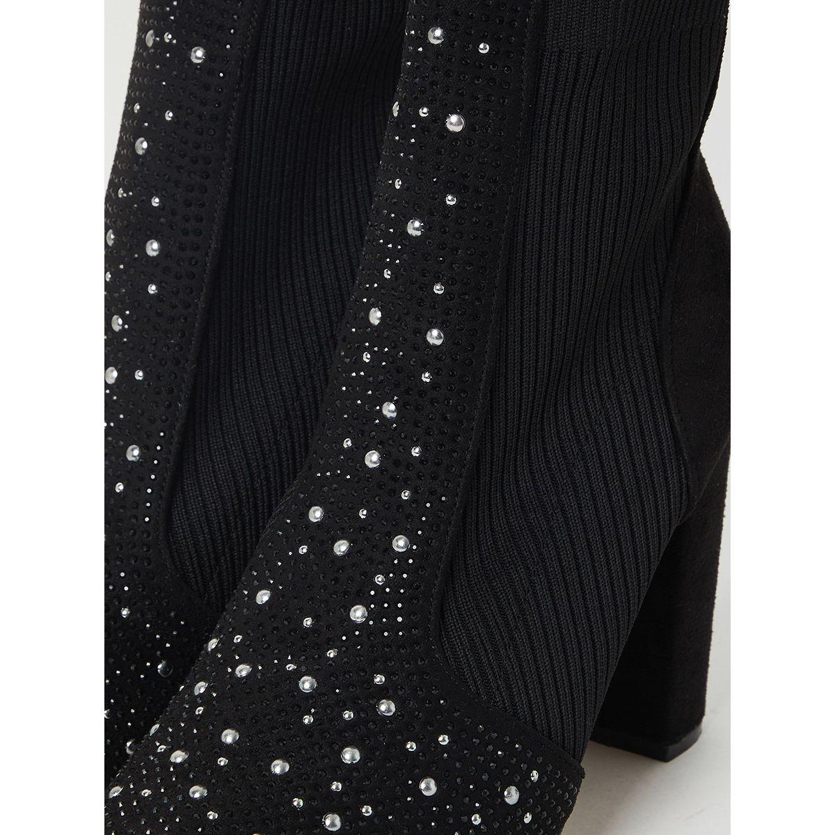 Styli Embellished Upper Sock-Fit Ankle Boots-women-shoes-boots-image-5