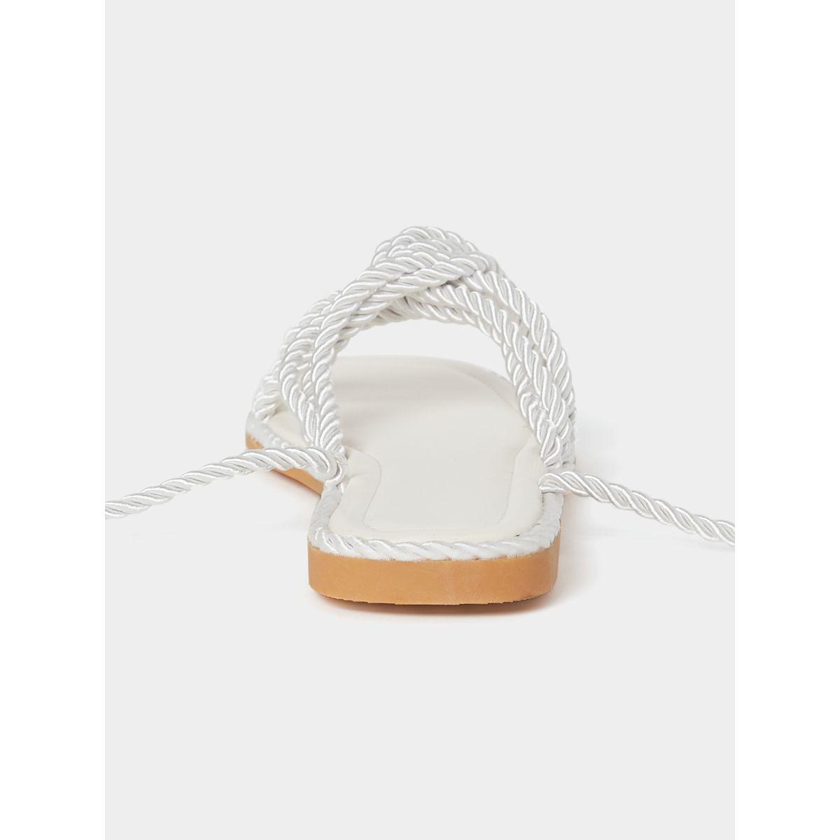Styli Rope Detail Back Strap Flat Sandals-women-shoes-sandals-flats-image-3