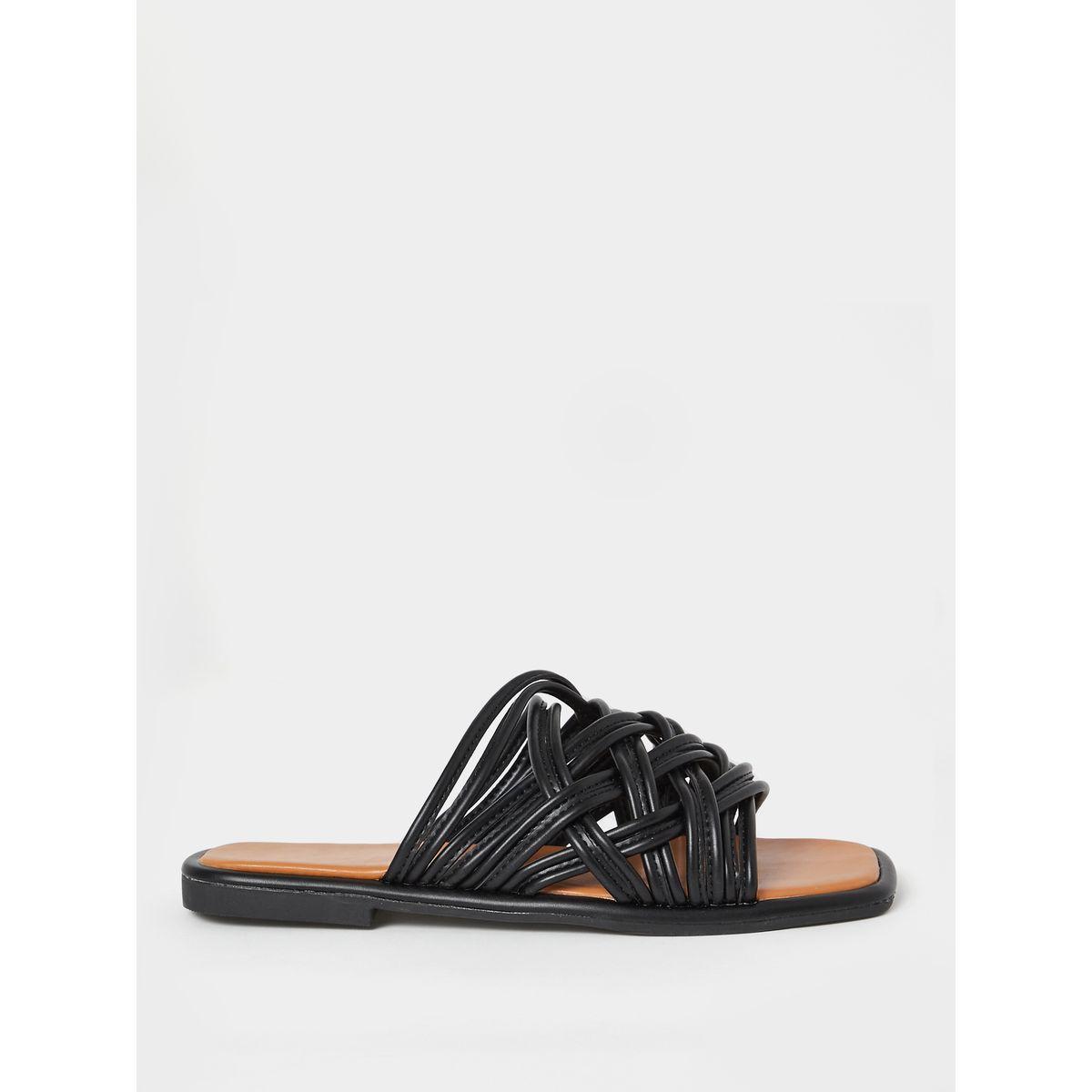 Styli Multi Cross Strap Flat Sandals-women-shoes-sandals-flats-image-1