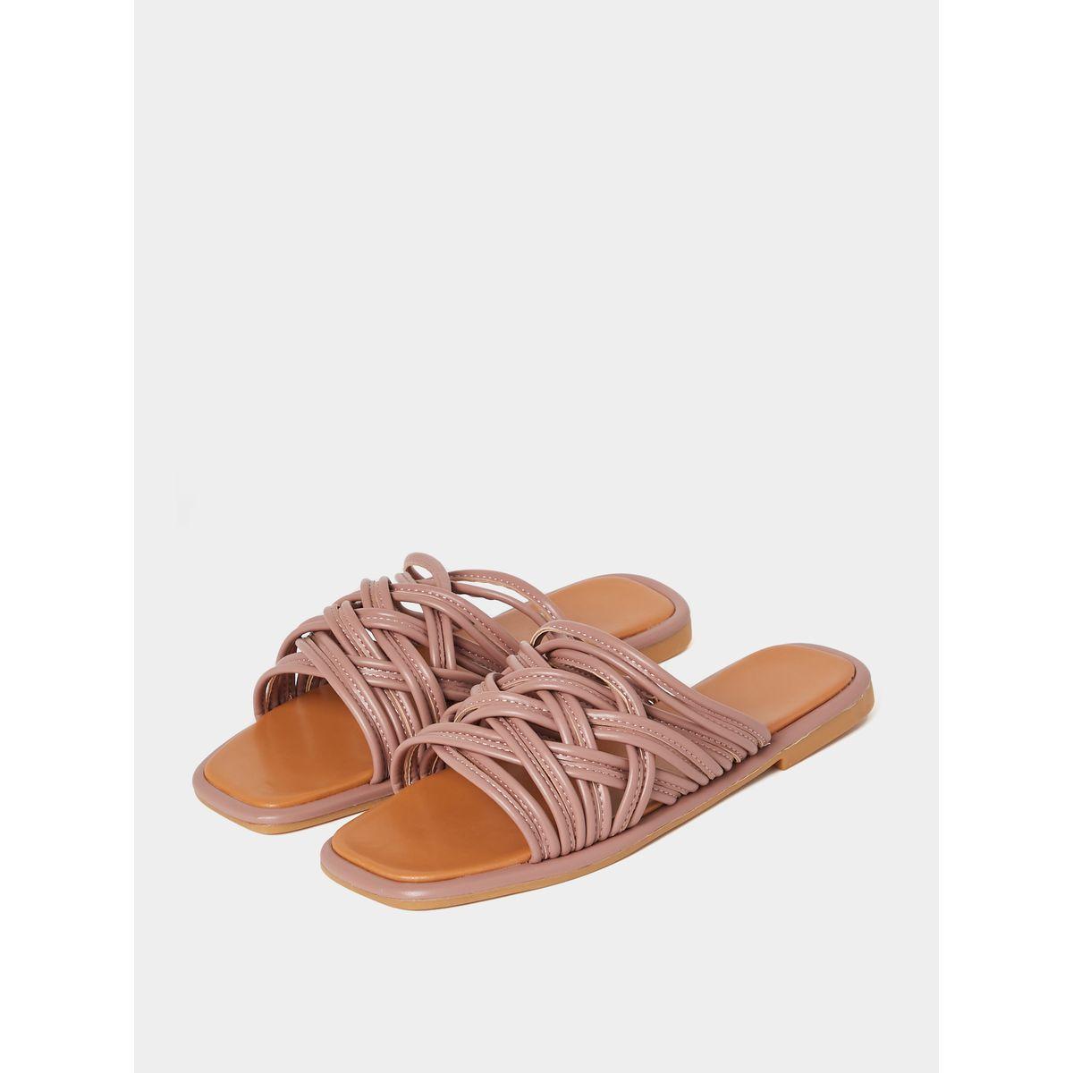 Styli Multi Cross Strap Flat Sandals-women-shoes-sandals-flats-image-3