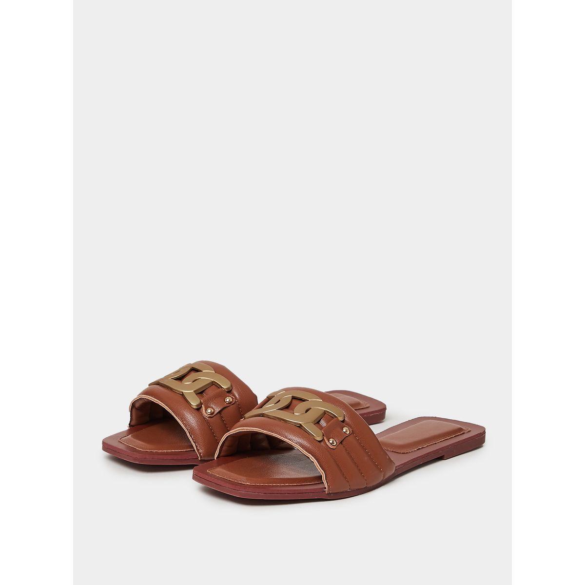 Styli Chain Detail Flat Sandals-women-shoes-sandals-flats-image-3