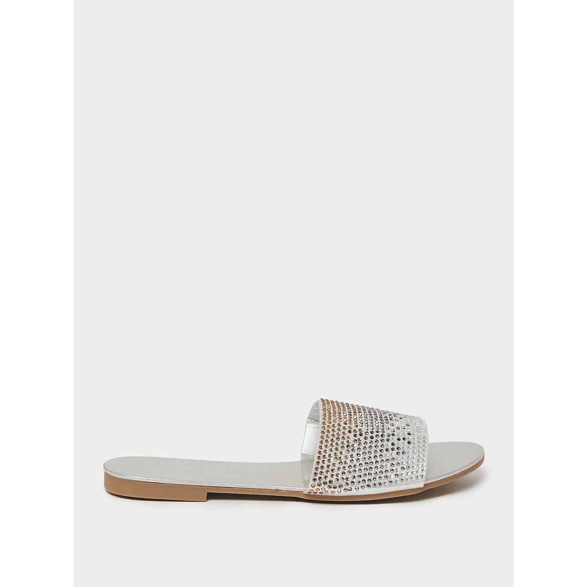 Styli Rhinestone Embellishment Flat Sandals-women-shoes-sandals-flats-image-1