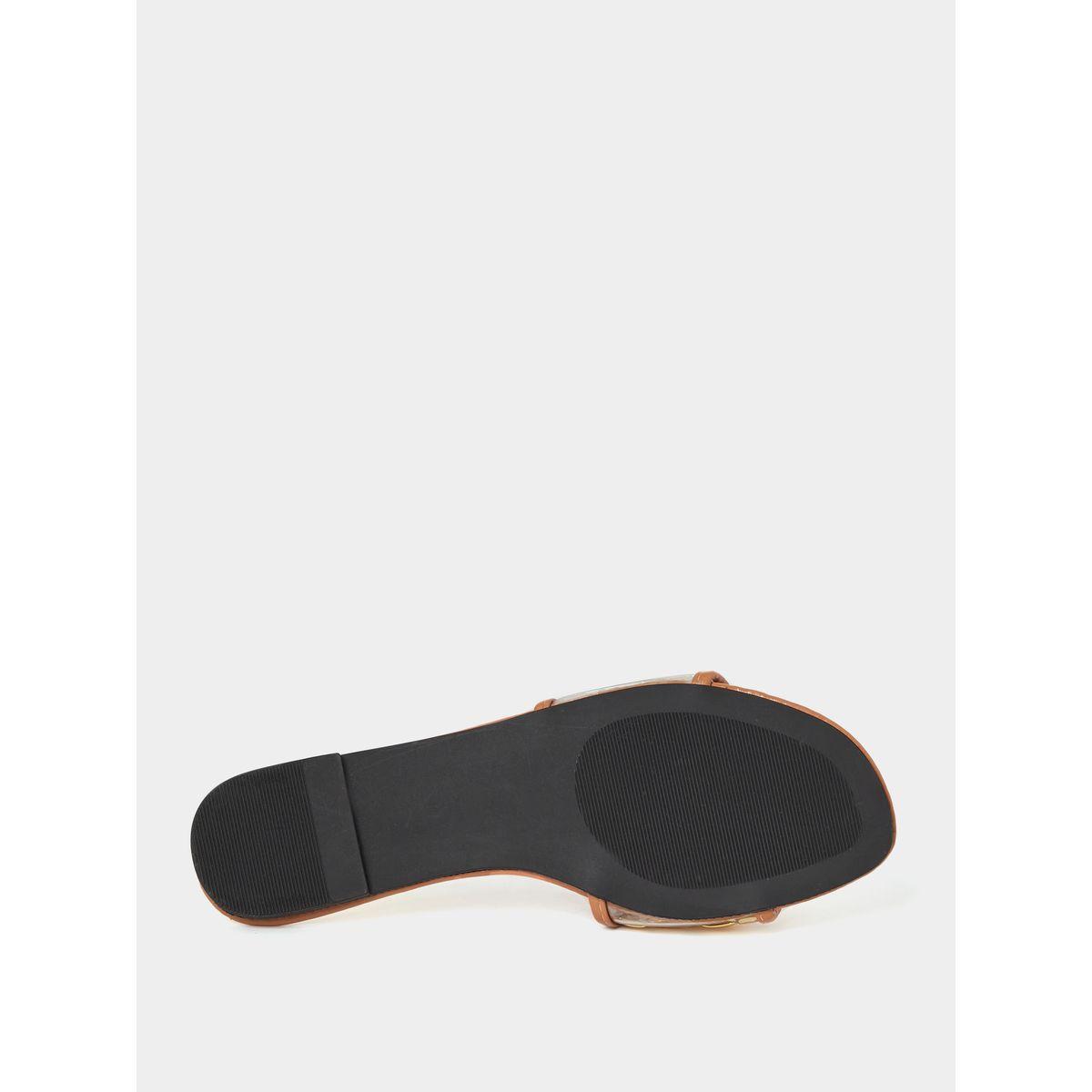 Styli Metallic Thread Weave Detail Flat Sandals-women-shoes-sandals-flats-image-7